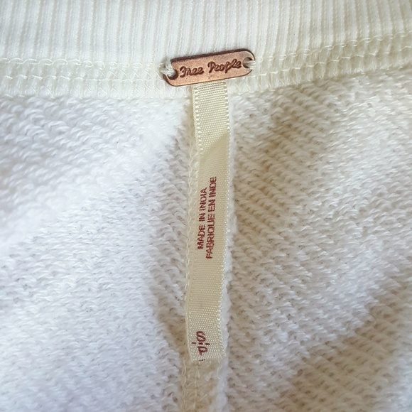 Free People white cropped cutout Sweatshirt S/P - Picture 5 of 8